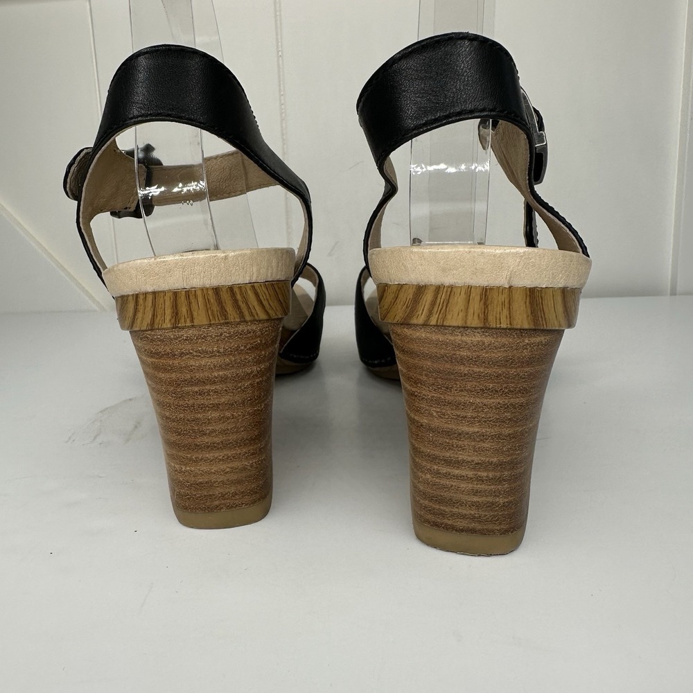 Dansko Anna Clogs Sandals Shoes Black Leather Buckle Strappy Heel Womens 41 10.5 - Picture 9 of 14